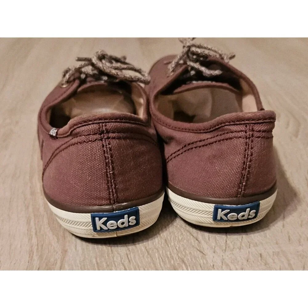 Keds Size 8.5 Womens Canvas Comfort Flats Shoes Sneakers Bergundy
